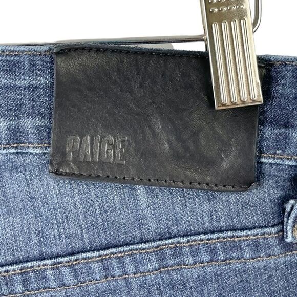 𝅺PAIGE Croft Dark Distressed Wash Skinny Stretch Jeans Size 28 - Picture 7 of 10